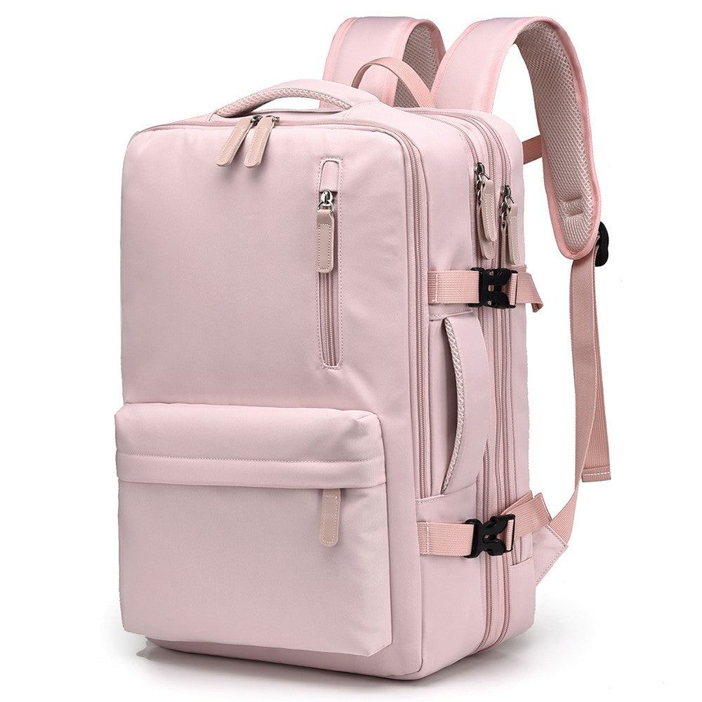 POFOKO PV24 Capacity Expandable Travel Backpack Student Laptop Carrying Daypack with USB Port - Beige POFOKO PV24 Capacity Expandable Travel Backpack Student Laptop Carrying Daypack with USB Port - Beige